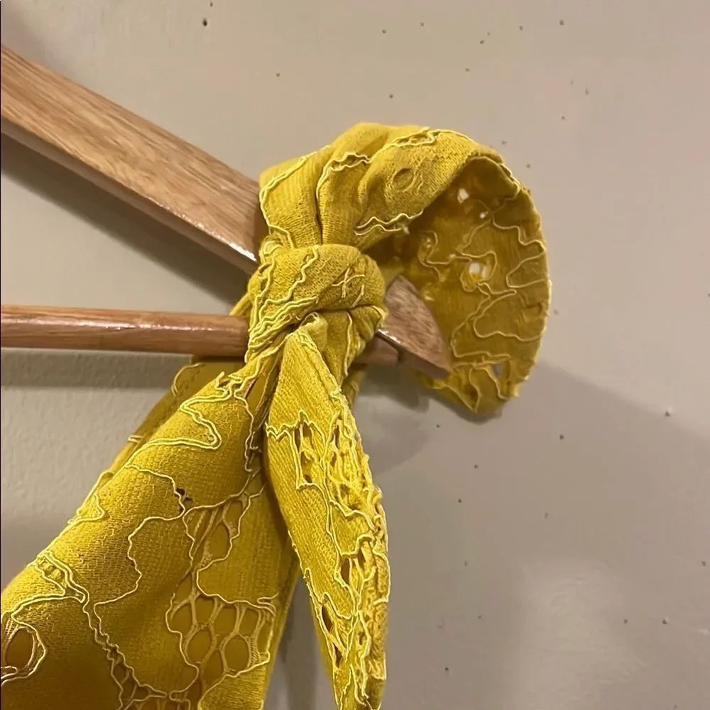 Elegant Maternity Yellow Lace Dress - Picture 3 of 10